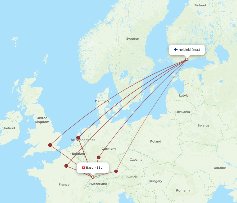 Flights from Basel Switzerland Mulhouse to Helsinki BSL to HEL