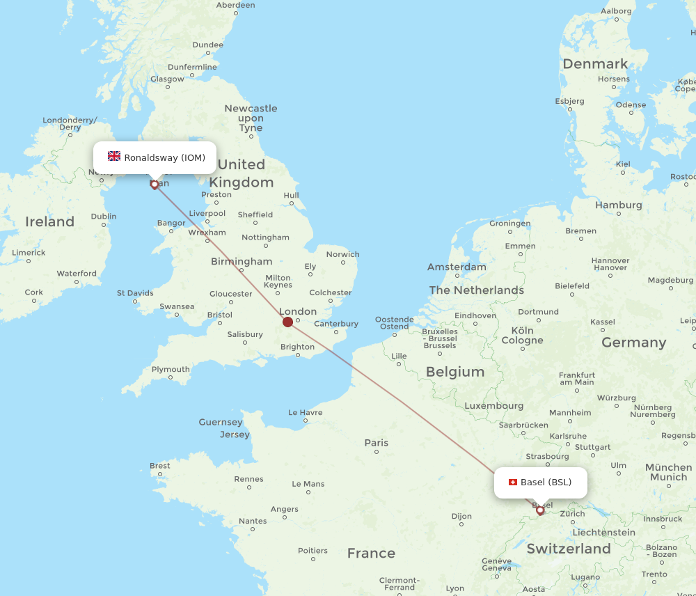 Flights from Basel Switzerland Mulhouse to Isle Of Man BSL to