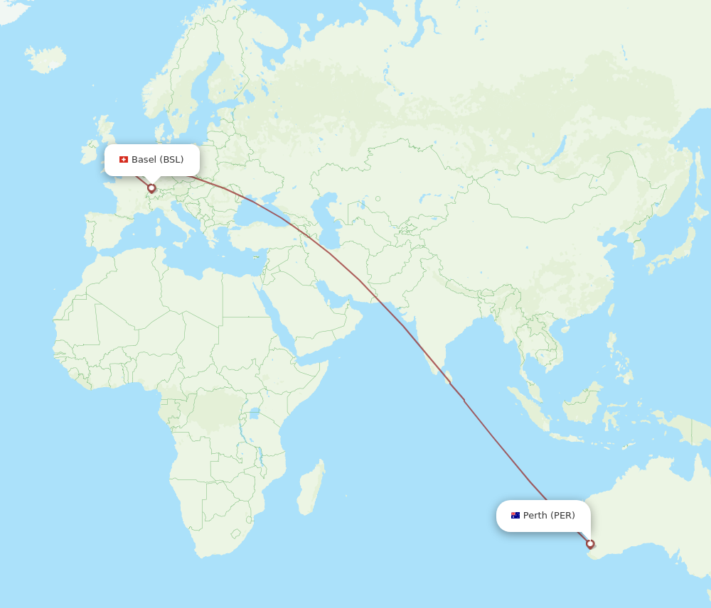 Flights from Basel Switzerland Mulhouse to Perth BSL to PER