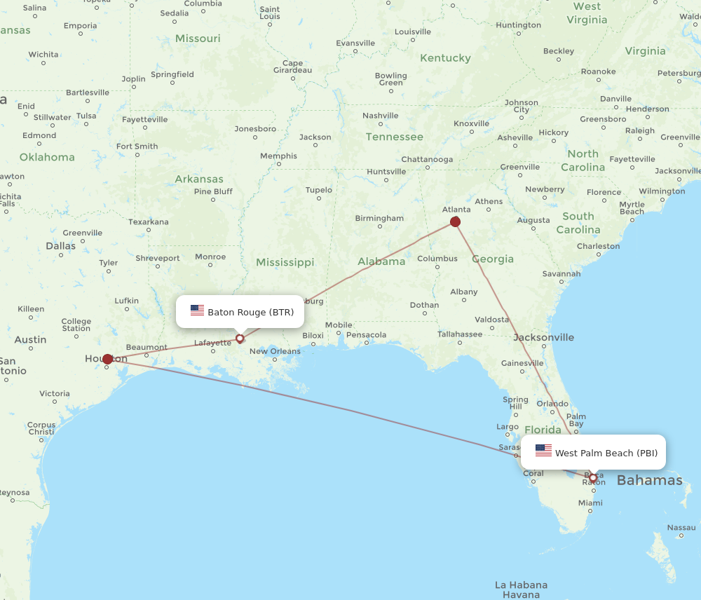 Flights from Baton Rouge to West Palm Beach BTR to PBI Flight