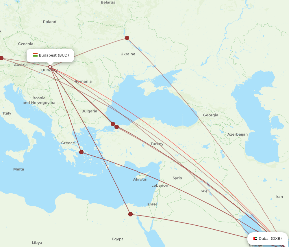 All Flight Routes From Budapest To Dubai Bud To Dxb Flight Routes 8312