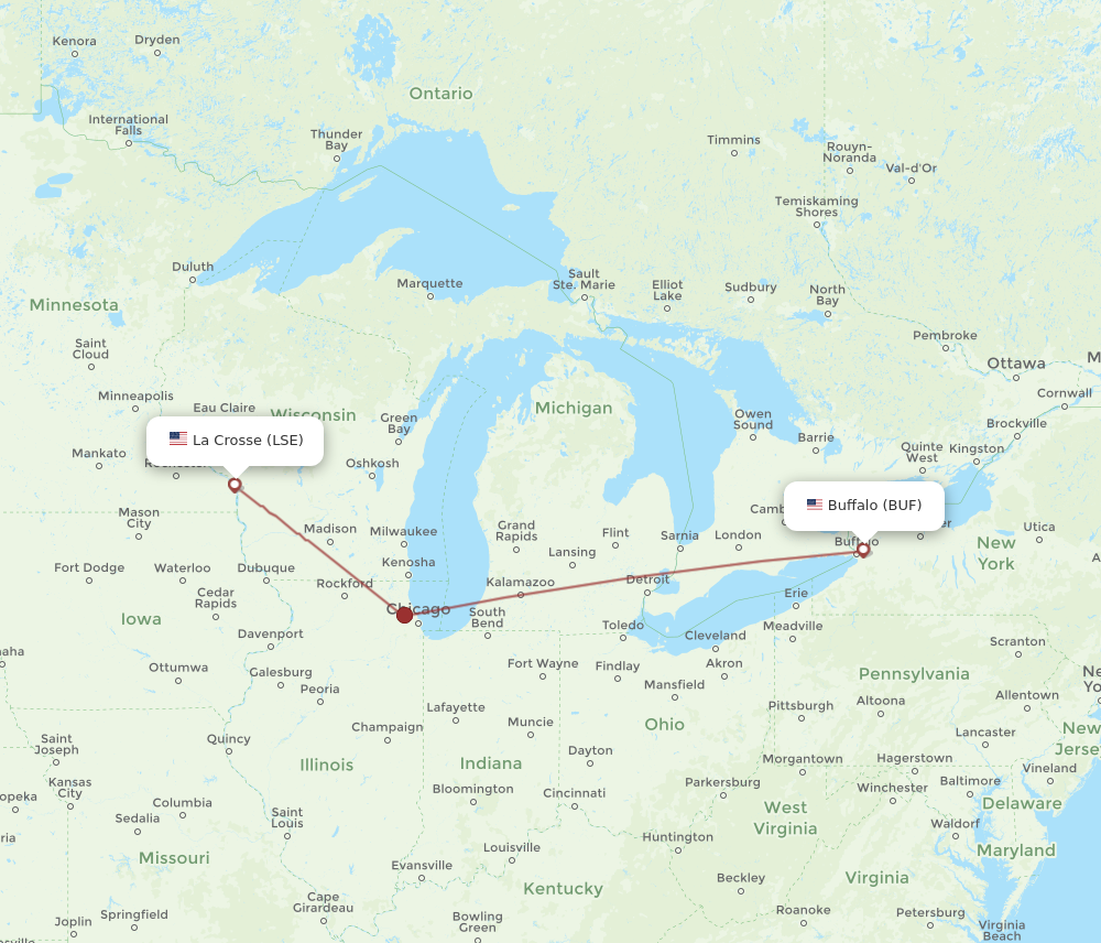 Flights from Buffalo to La Crosse BUF to LSE Flight Routes