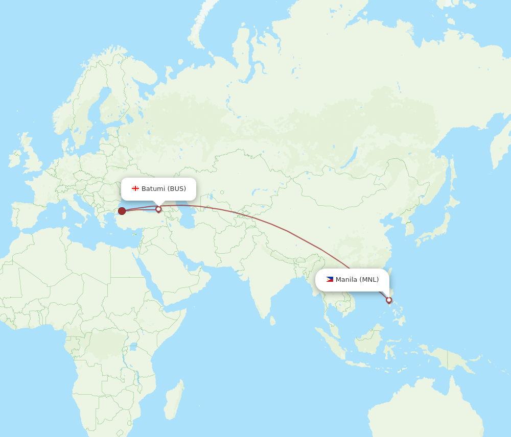 Flights from Batumi to Manila BUS to MNL Flight Routes