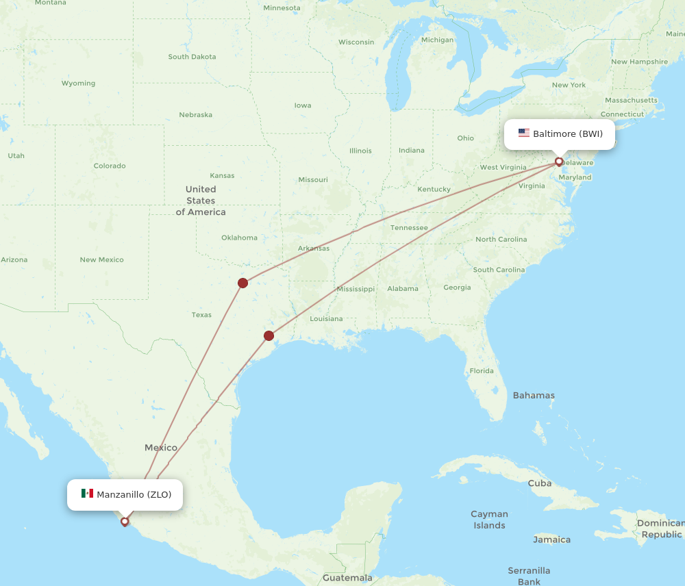 Flights from Baltimore to Manzanillo BWI to ZLO Flight Routes