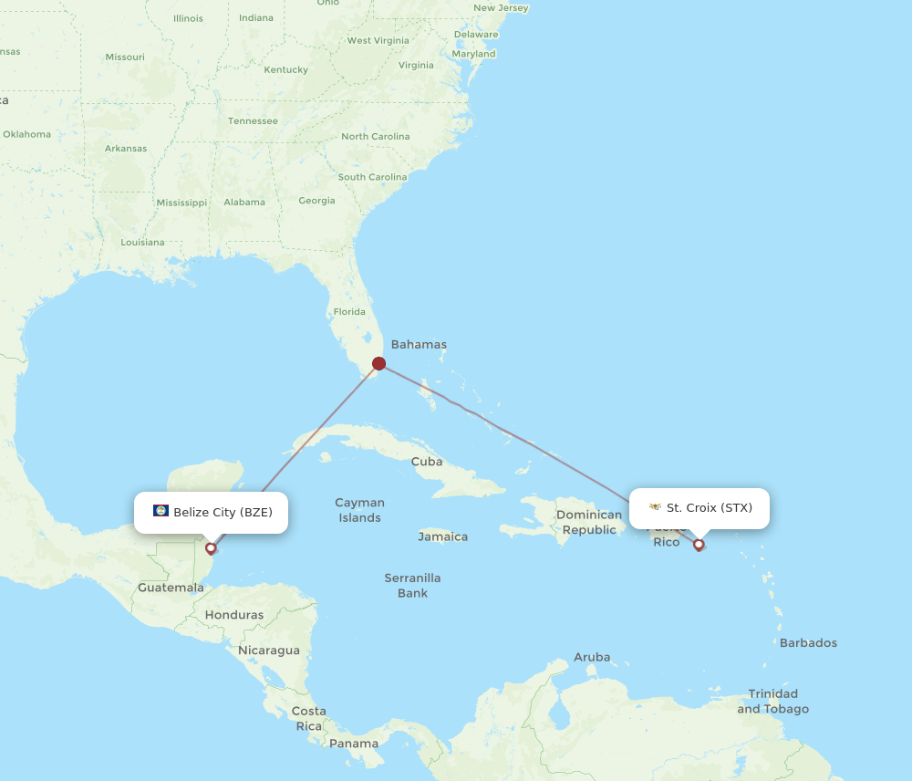 Flights from Saint Croix to Belize City STX to BZE Flight Routes