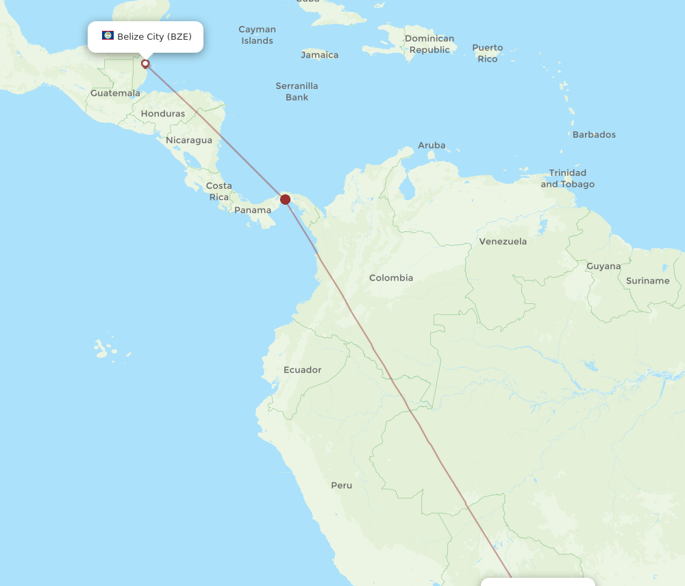 Flights from Belize City to Santa Cruz BZE to VVI Flight Routes