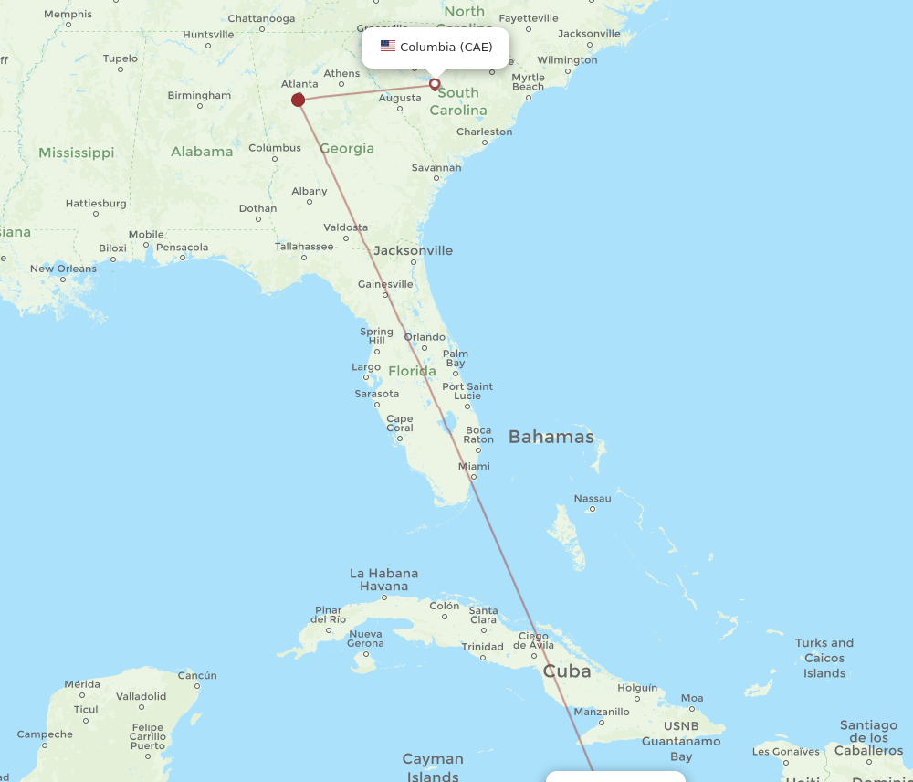 Flights from Columbia to Kingston CAE to KIN Flight Routes