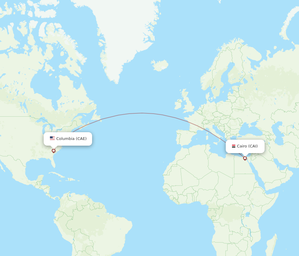 Flights from Cairo to Columbia CAI to CAE Flight Routes