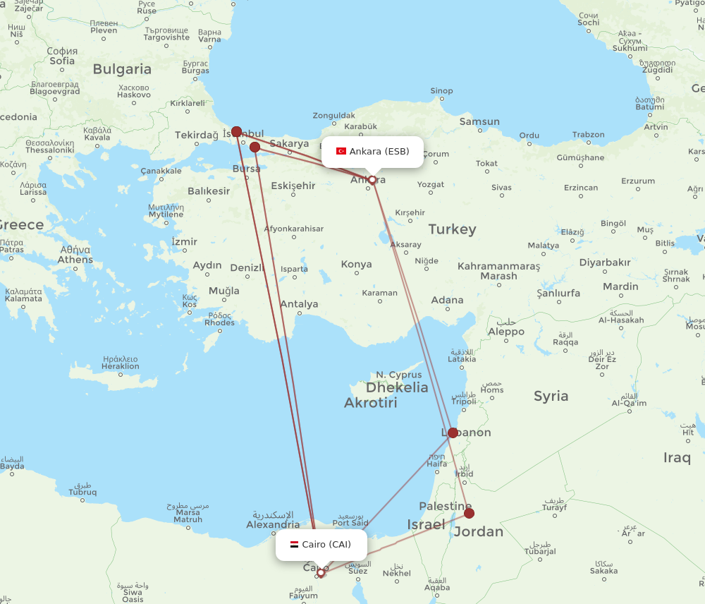 Flights from Cairo to Ankara, CAI to ESB - Flight Routes