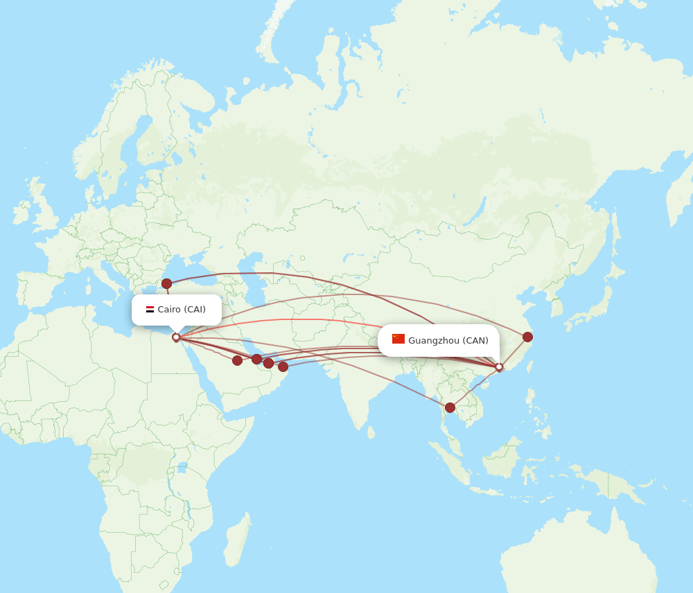 Flights from Guangzhou to Cairo CAN to CAI Flight Routes