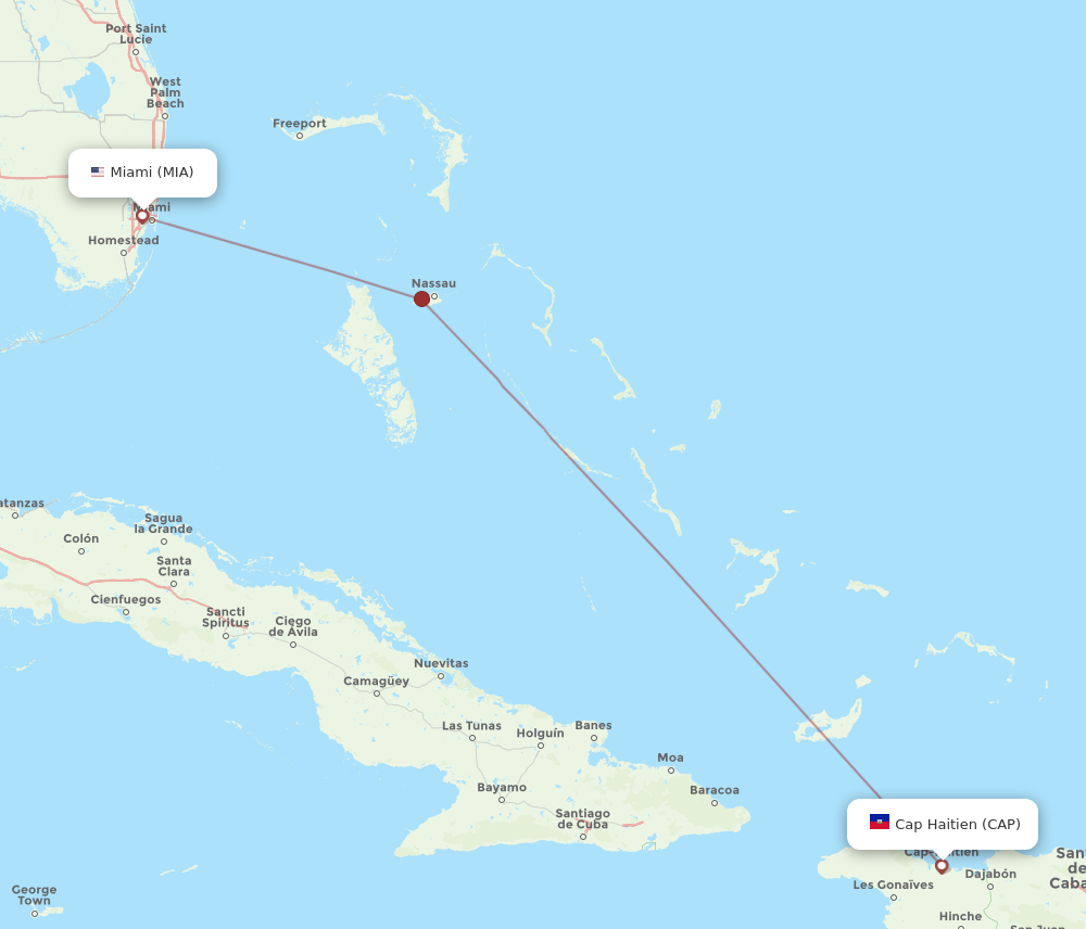 Flights from Miami to Cap Haitien MIA to CAP Flight Routes