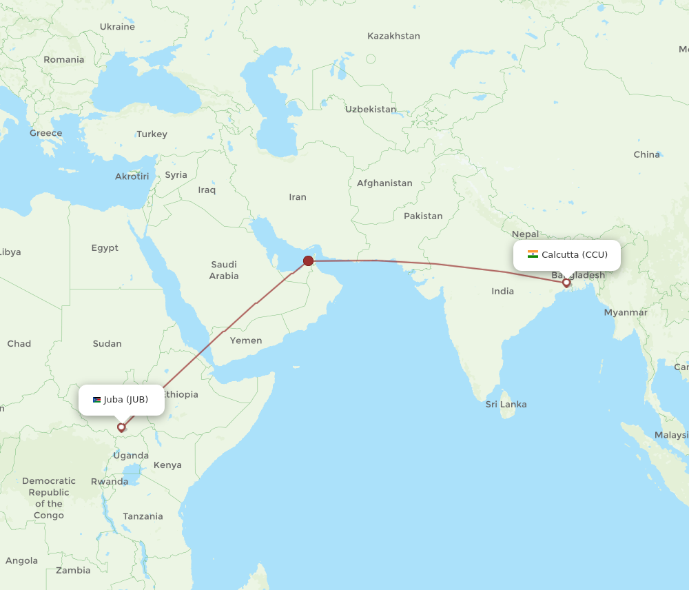 All Flight Routes From Kolkata To Juba Ccu To Jub Flight Routes 7568