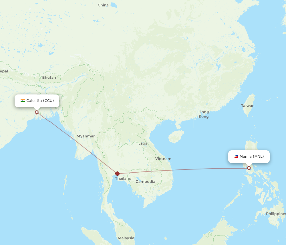 All flight routes from Kolkata to Manila, CCU to MNL - Flight Routes