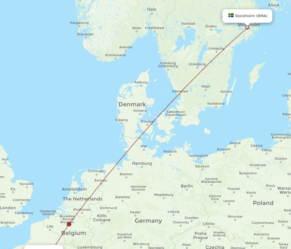 Flights from Paris to Stockholm CDG to BMA Flight Routes