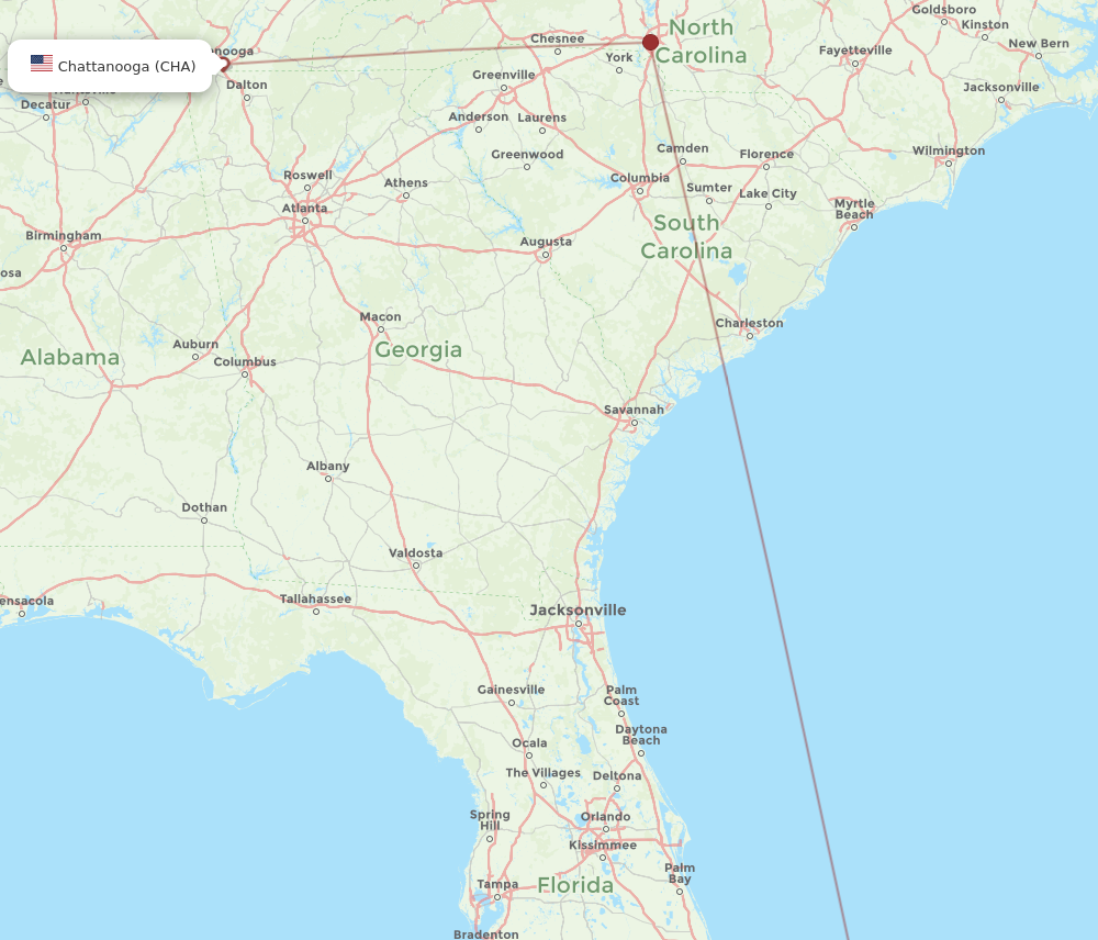 Flights from Chattanooga to Freeport CHA to FPO Flight Routes