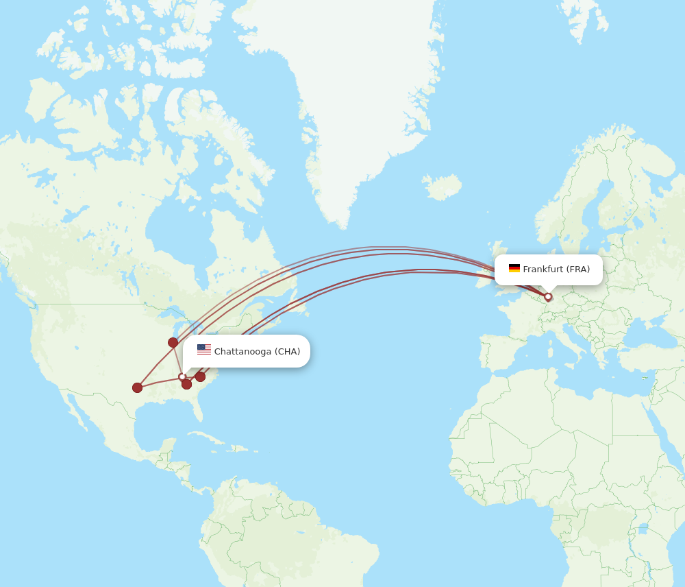 Flights from Chattanooga to Frankfurt CHA to FRA Flight Routes