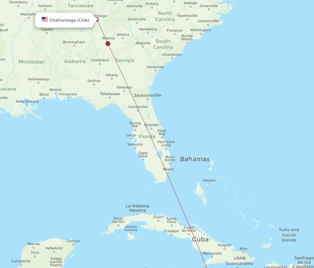 Flights from Chattanooga to Kingston CHA to KIN Flight Routes