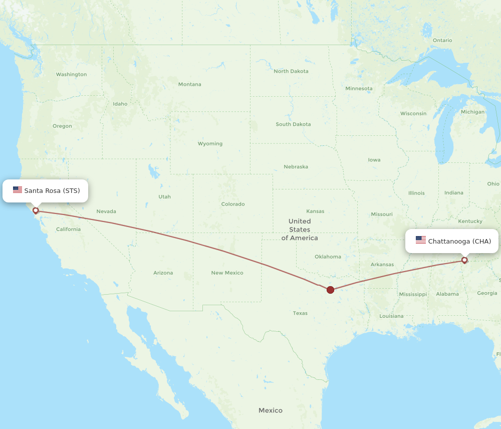 Flights from Chattanooga to Santa Rosa CHA to STS Flight Routes