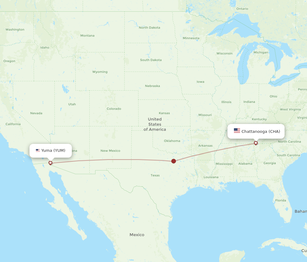 Flights from Chattanooga to Yuma CHA to YUM Flight Routes