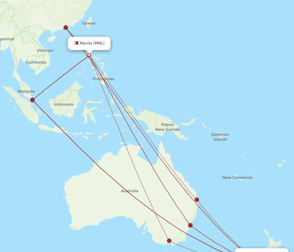 All flight routes from Christchurch to Manila, CHC to MNL - Flight Routes