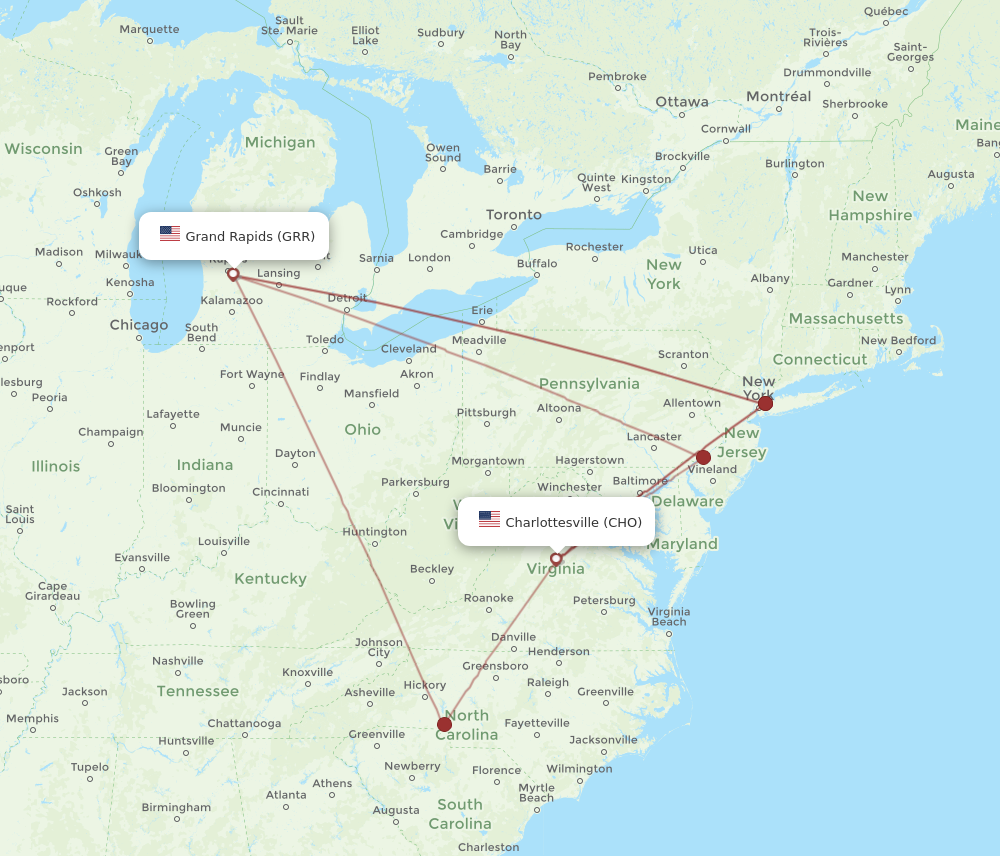 Flights from Charlottesville to Grand Rapids CHO to GRR Flight