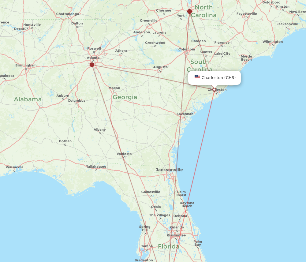 Flights from Charleston to Fort Myers CHS to RSW Flight Routes