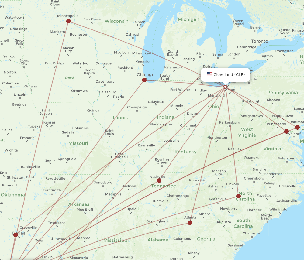 Flights from Cleveland to Austin CLE to AUS Flight Routes