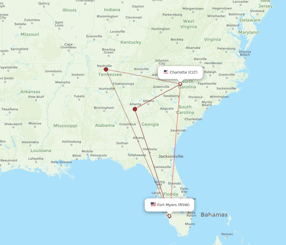 Flights from Charlotte to Fort Myers CLT to RSW Flight Routes