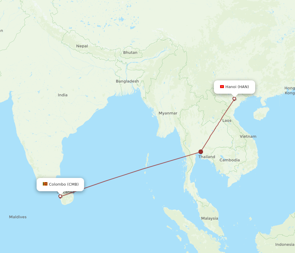 Flights from Colombo to Hanoi CMB to HAN Flight Routes