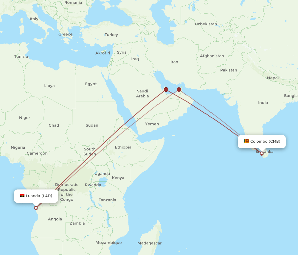 All Flight Routes From Colombo To Luanda Cmb To Lad Flight Routes 0927