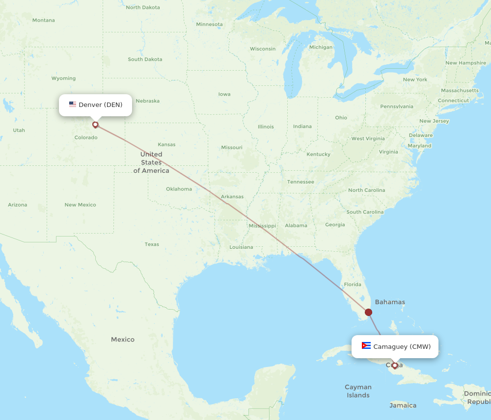 CMW to DEN flights and routes map