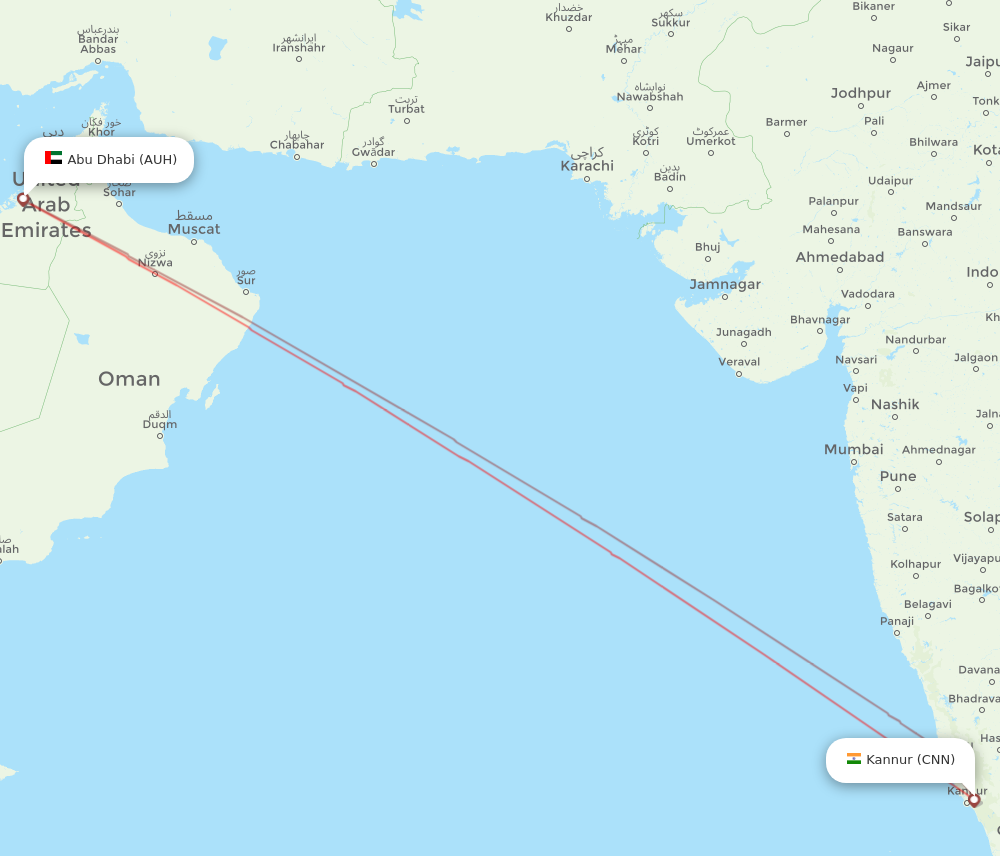 Flights from Kannur to Abu Dhabi CNN to AUH Flight Routes