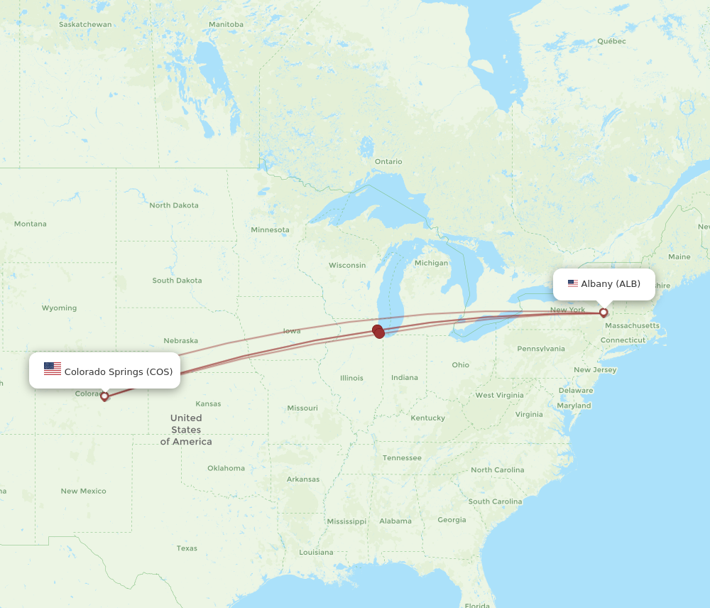 Flights from Colorado Springs to Albany COS to ALB Flight Routes