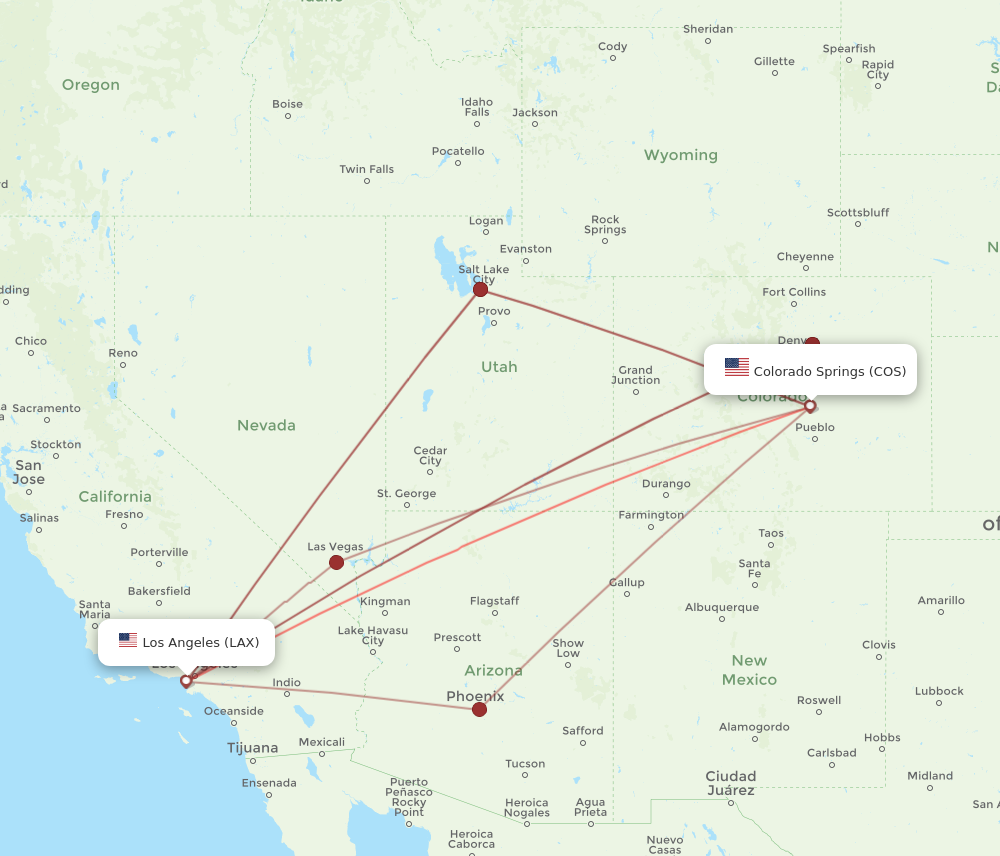 Flights from Colorado Springs to Los Angeles COS to LAX Flight