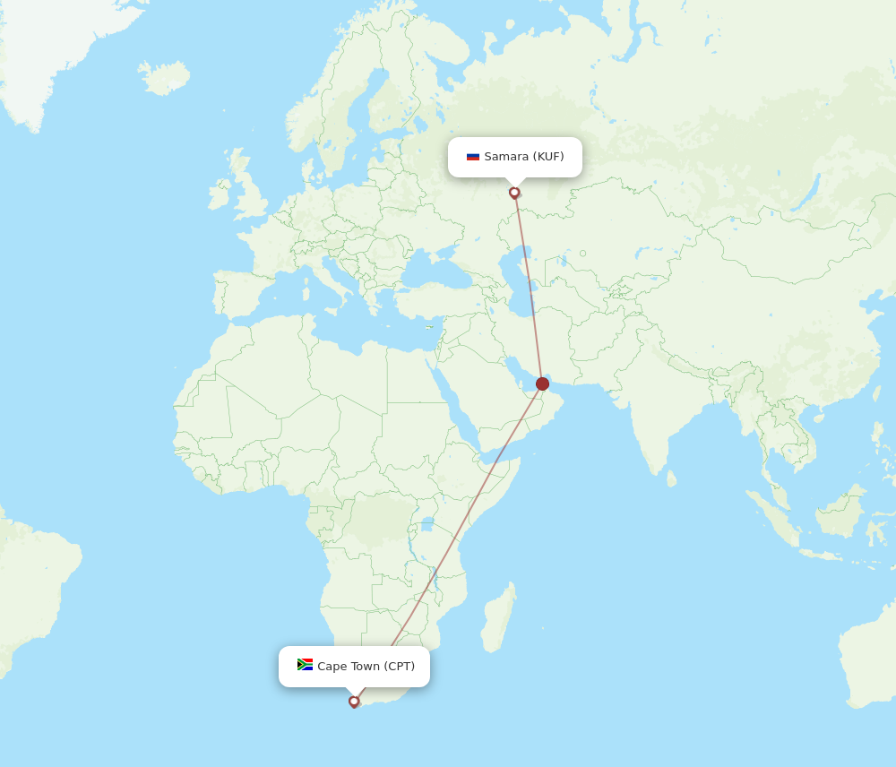 All Flight Routes From Cape Town To Samara Cpt To Kuf Flight Routes 8637