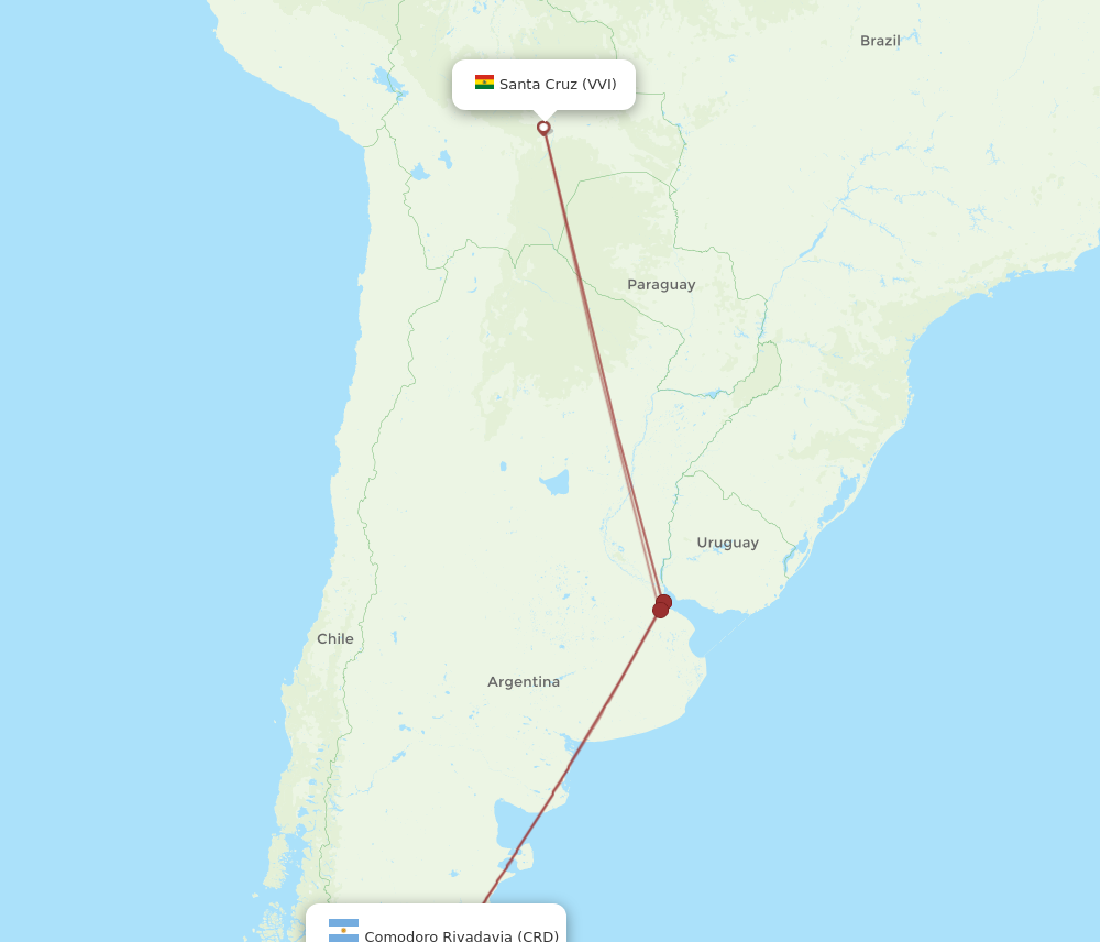 Flights from Comodoro Rivadavia to Santa Cruz CRD to VVI Flight