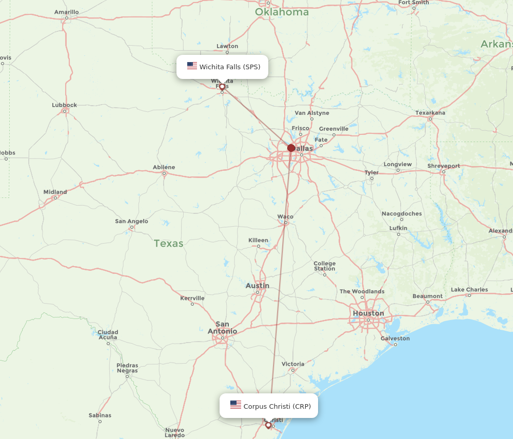 Flights from Corpus Christi to Wichita Falls CRP to SPS Flight