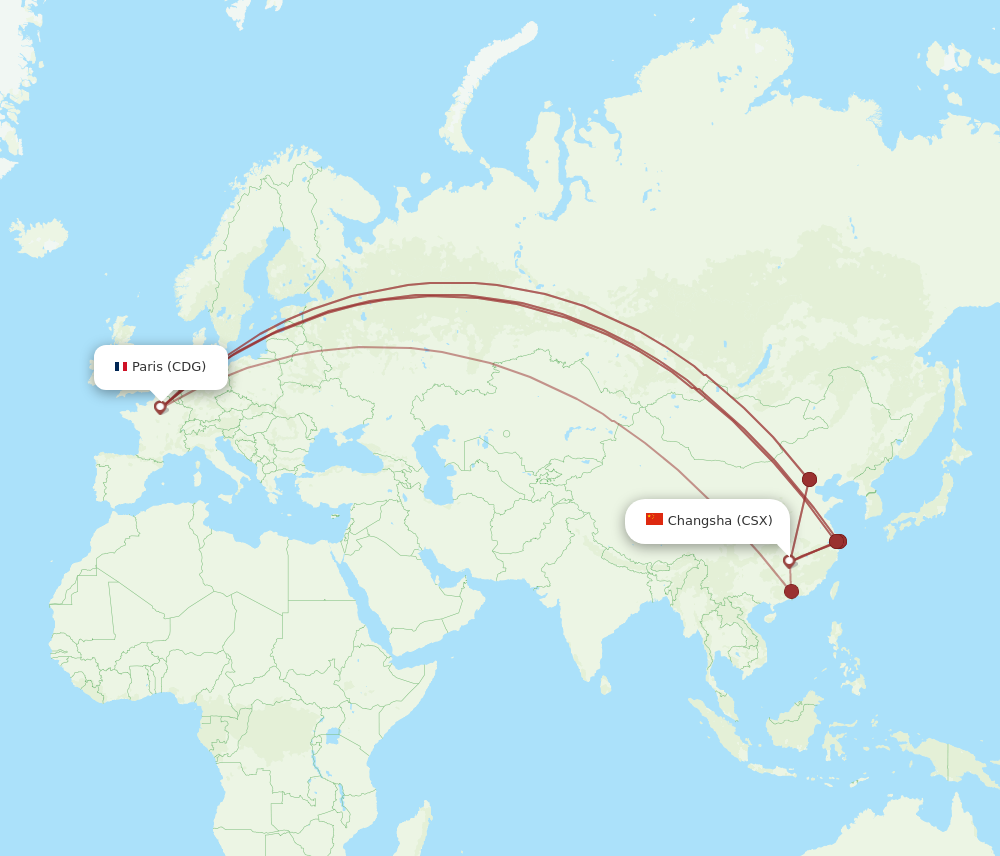 CSX to CDG flights and routes map