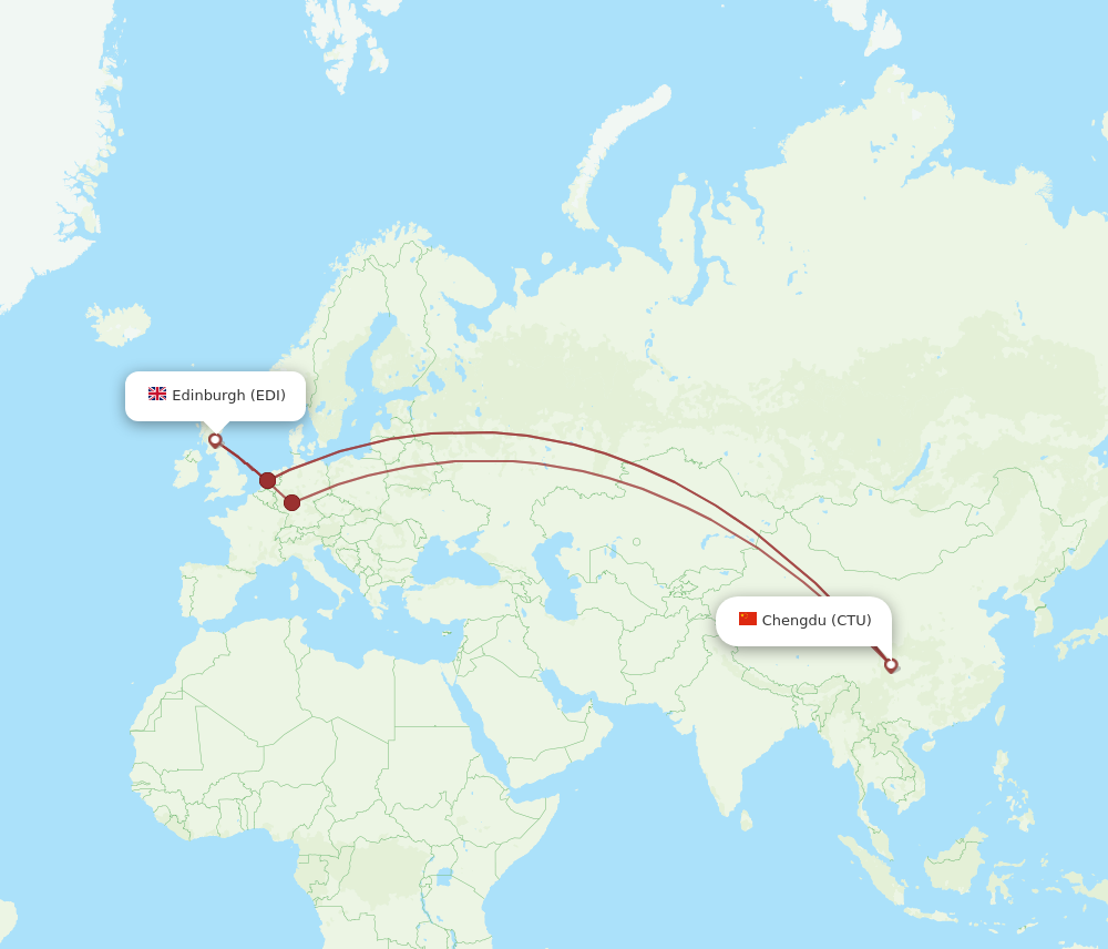 CTU to EDI flights and routes map