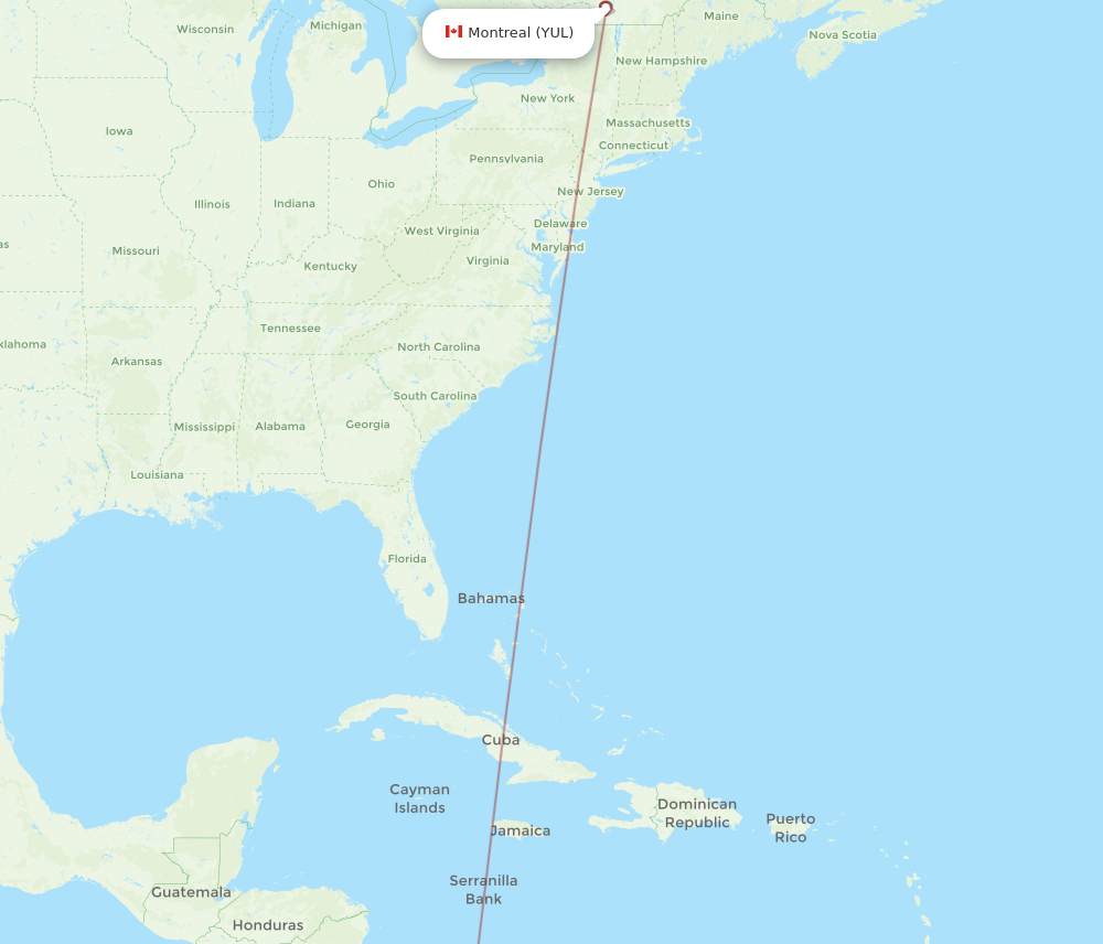 Flights from Cucuta to Montreal CUC to YUL Flight Routes