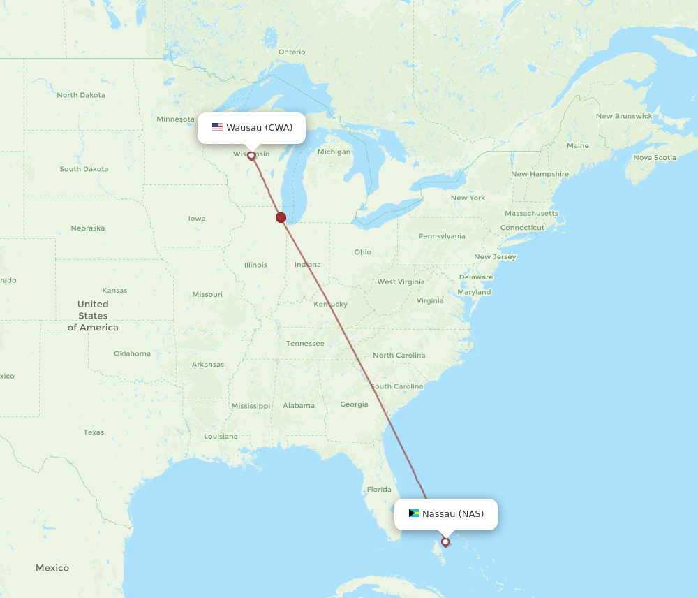 Flights from Wausau to Nassau CWA to NAS Flight Routes