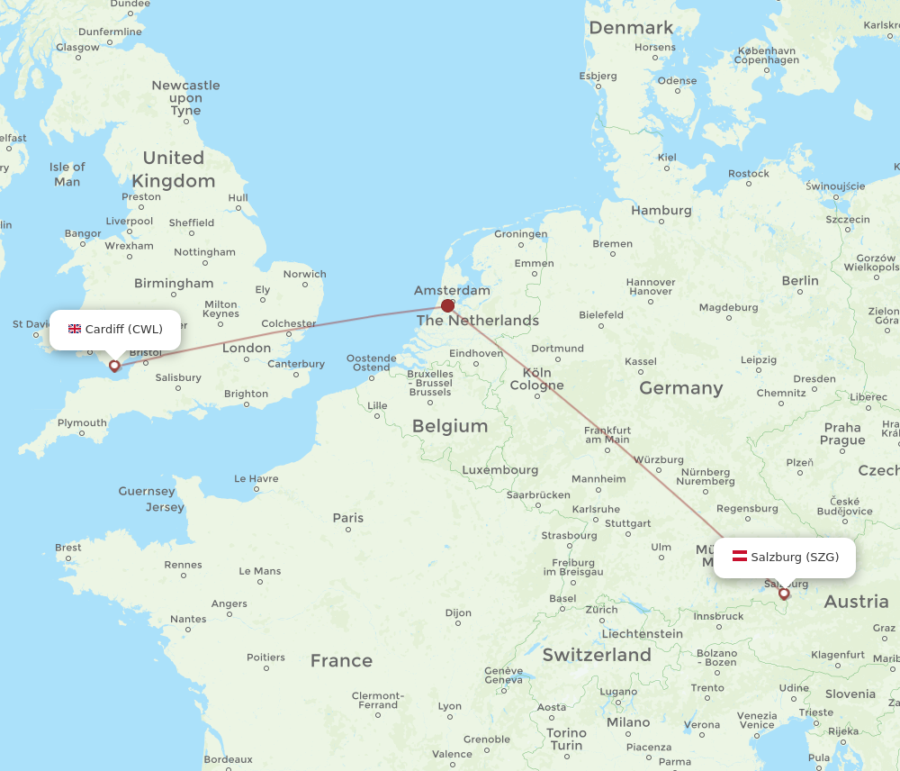 Flights from Cardiff to Salzburg CWL to SZG Flight Routes