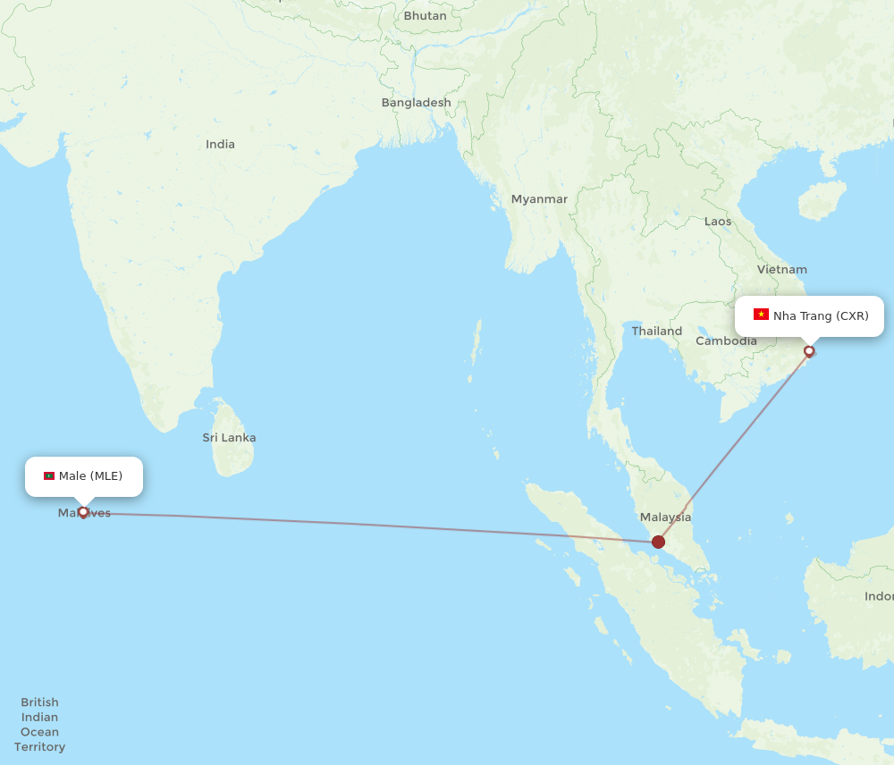 Flights from Nha Trang to Male CXR to MLE Flight Routes