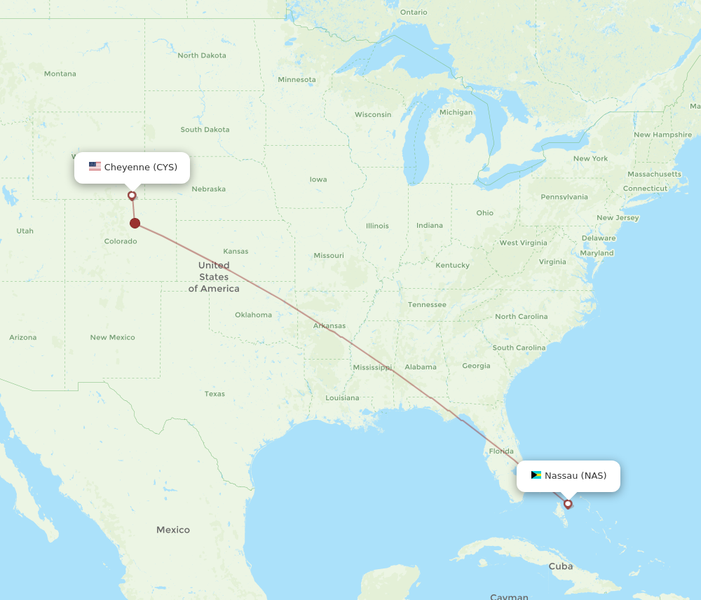 Flights from Cheyenne to Nassau CYS to NAS Flight Routes