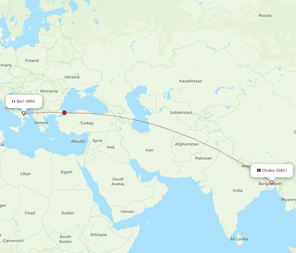 All Flight Routes From Dhaka To Bari Dac To Bri Flight Routes 7200