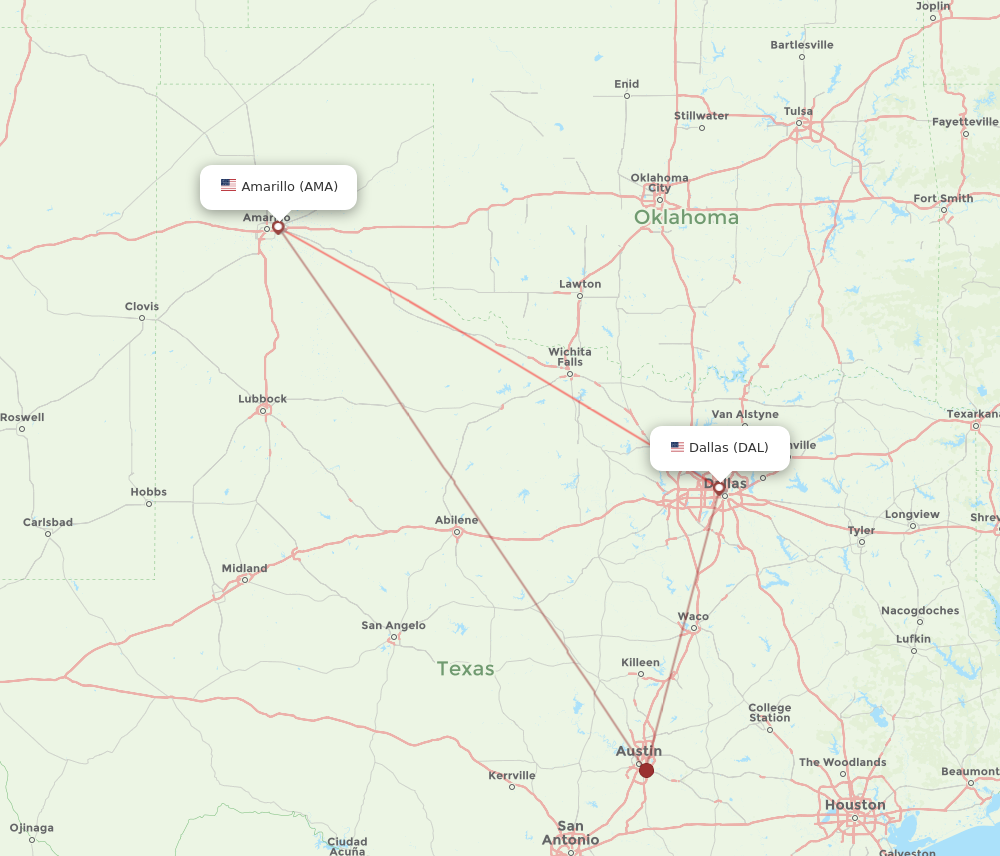 Flights from Dallas to Amarillo DAL to AMA Flight Routes