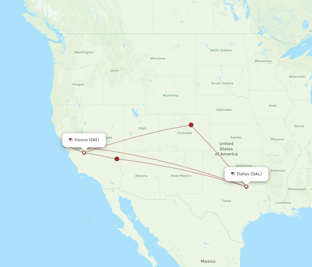 Flights from Dallas to Fresno DAL to FAT Flight Routes