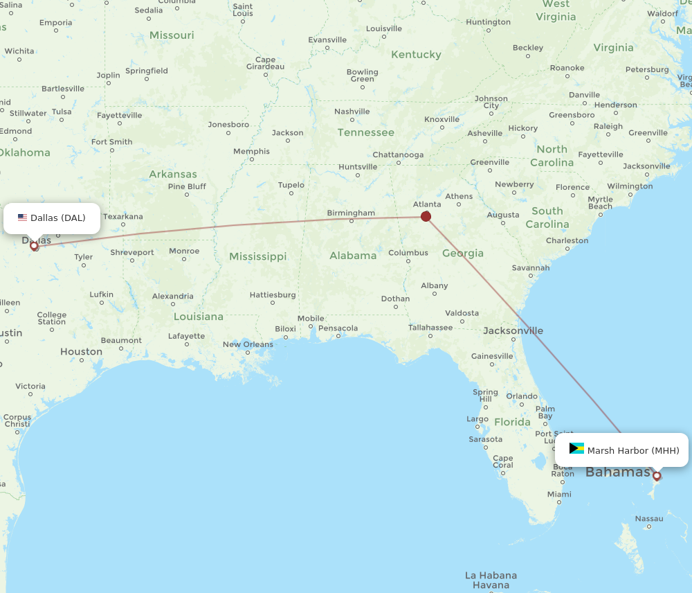 Flights from Dallas to Marsh Harbour DAL to MHH Flight Routes