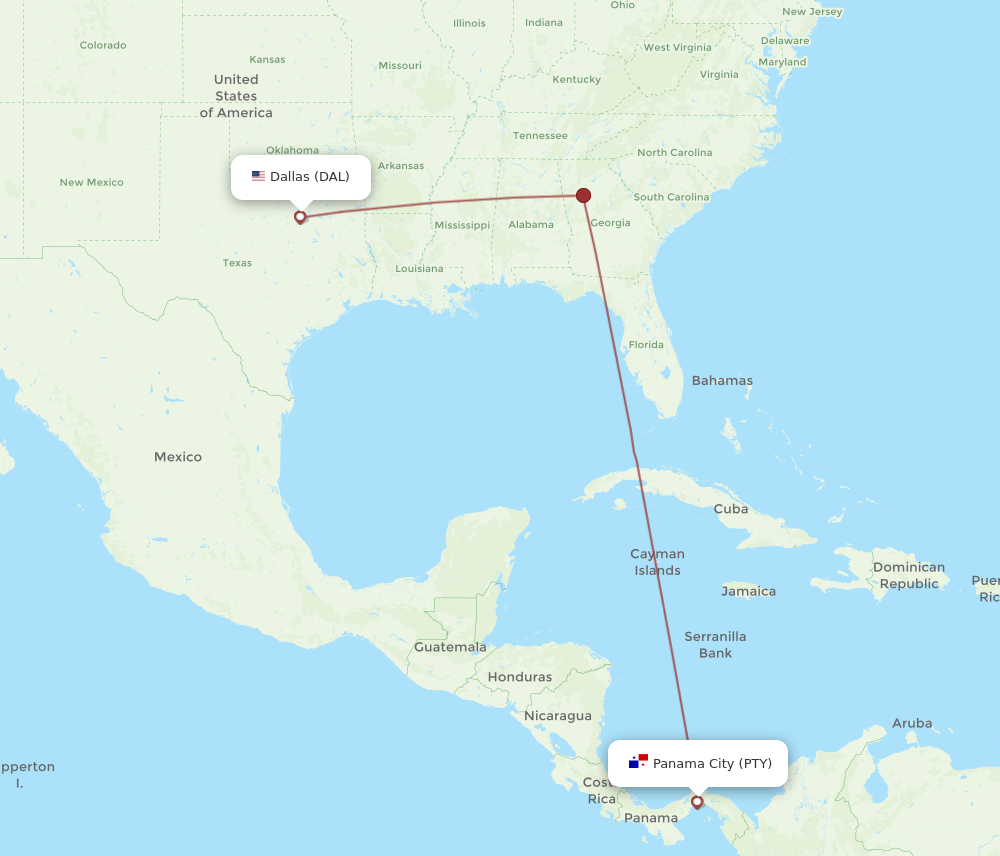 Flights from Dallas to Panama City DAL to PTY Flight Routes