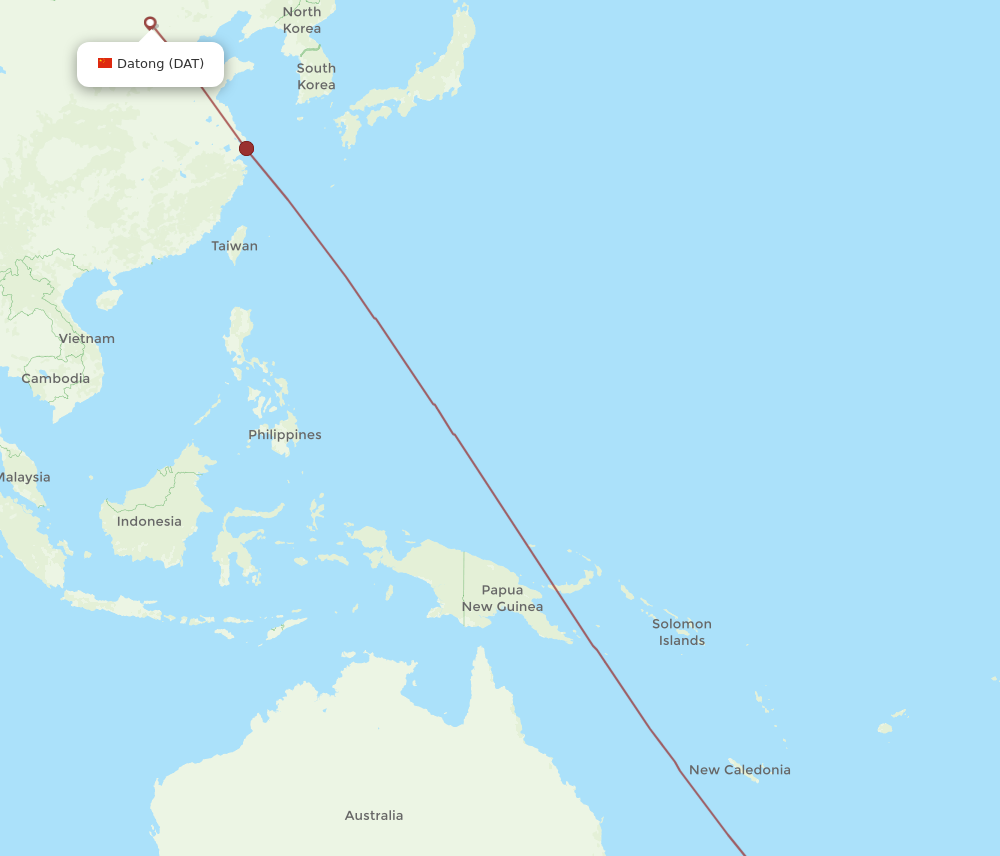 All flight routes from Auckland to Datong, AKL to DAT - Flight Routes